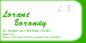 lorant borondy business card